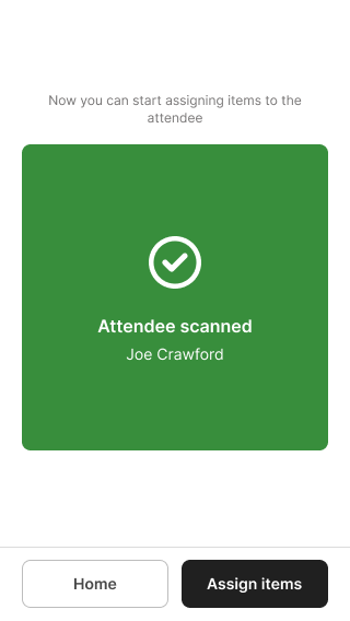 Confirm the attendee
