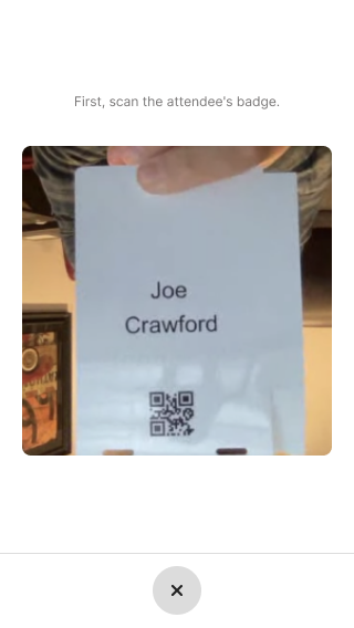 Scan the attendee badge